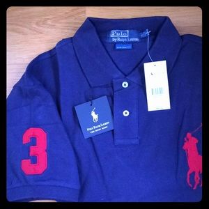 RL  XXL“Custom”fit mesh polo w Large red pony.